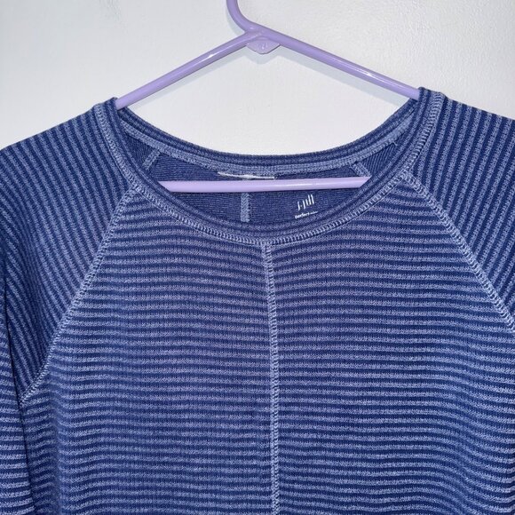 J. Jill Perfect Pim Womens Blue Striped Pima Cotton Long Sleeve Dress S - Picture 6 of 7